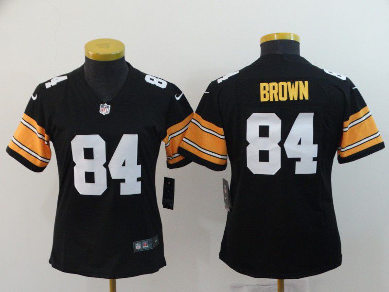 Women Pittsburgh Steelers #84 Brown Black Nike Vapor Untouchable Limited Playe NFL Jerseys